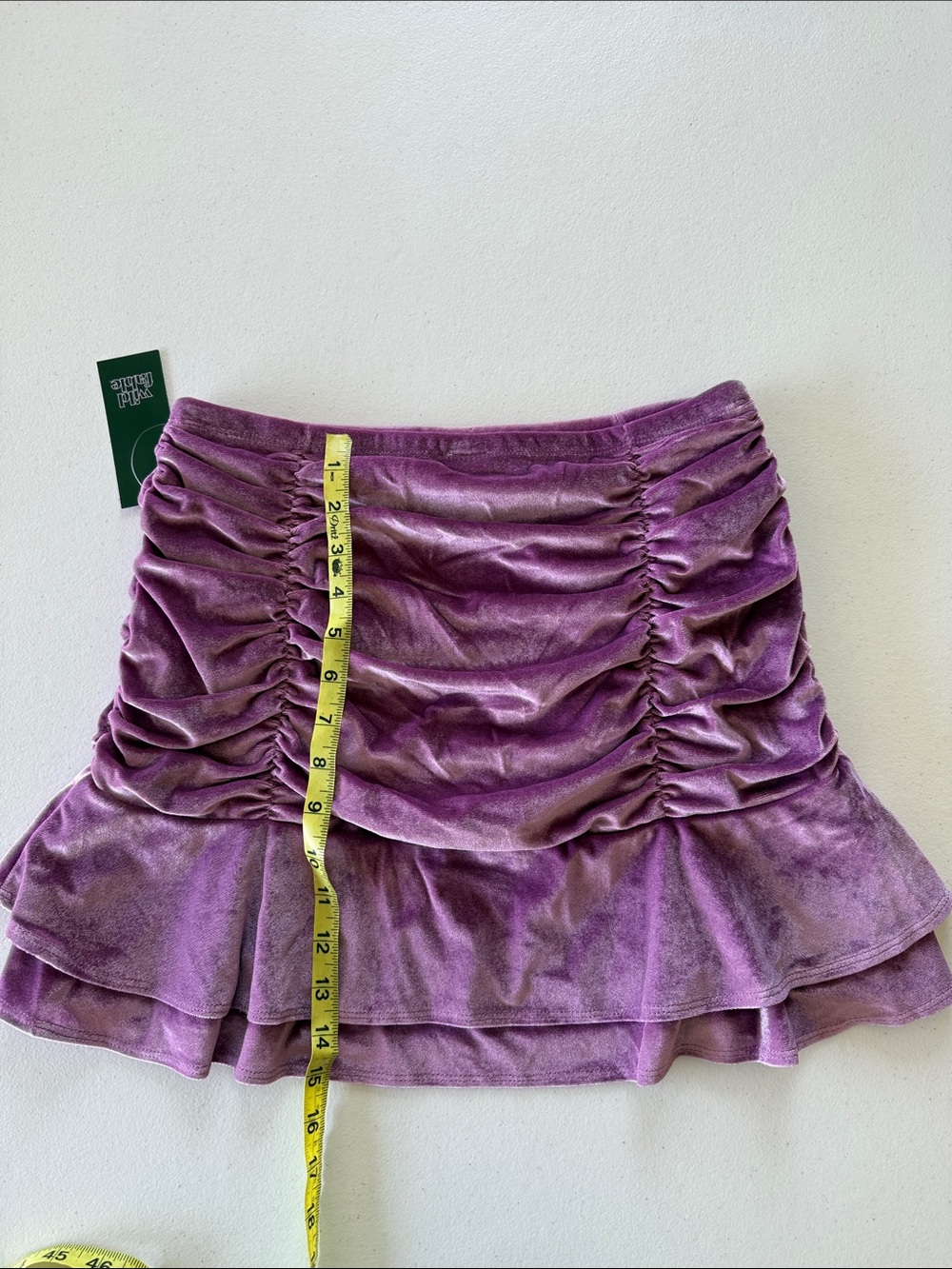 Wild Fable Purple Velvet Ruched Ruffle Mini Skirt - Picture 4 of 4
